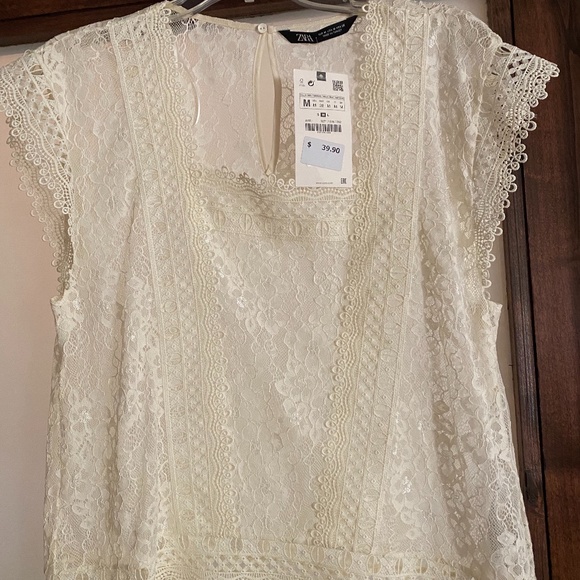 Zara Tops - NWT ZARA TOP OFF WHITE  COLOR SIZE M